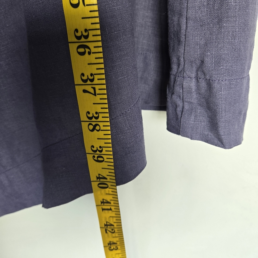 Bryn Walker LINEN Asymmetric Sleeveless Wrap Tunic in Lavender Grey - Picture 14 of 15